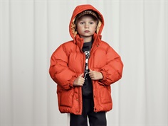 Mini Rodini red heavy hooded puffer vinterjakke